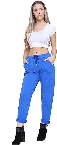 Women's Plain Magic Pants Comfy Stretch Lagenlook Ladies Yoga Trousers